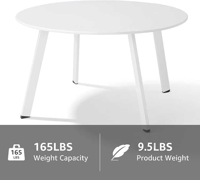 Outdoor Patio Coffee Table Set of 2, Weather Resistant End Table, Round Nesting - Image 6