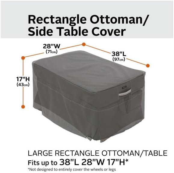 Classic Accessories Ravenna Water-Resistant 38 Inch Rectangular Patio - Image 3