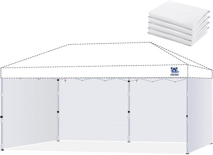 10x20ft Canopy Sidewalls fit 10x20ft Pop Up Tent, Waterproof 99% UV Protection by FANPATUS