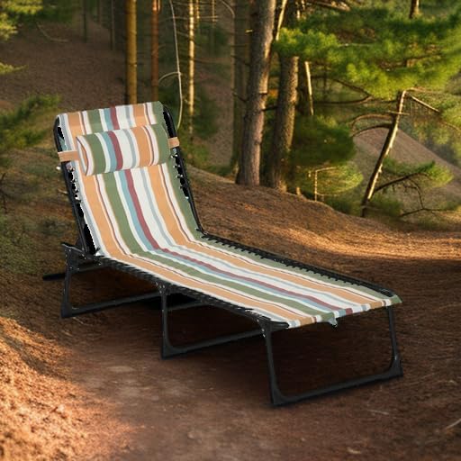 Outsunny Folding Chaise Lounge Chair, Patio Sun Tanning Chair, Outdoor Chaise - Image 6