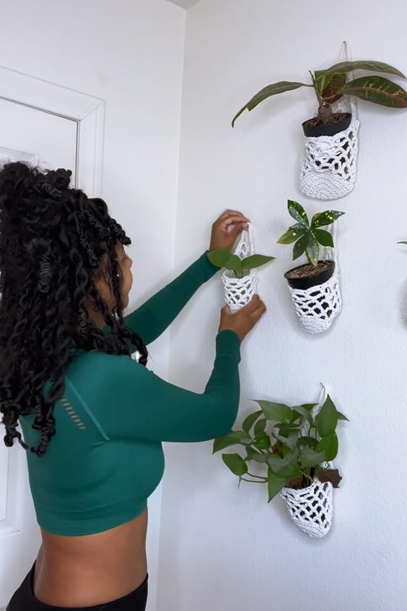 4 Packs Hanging Planters for Indoor Plants, Wall Plant Holder | Plant Hanger - Image 6