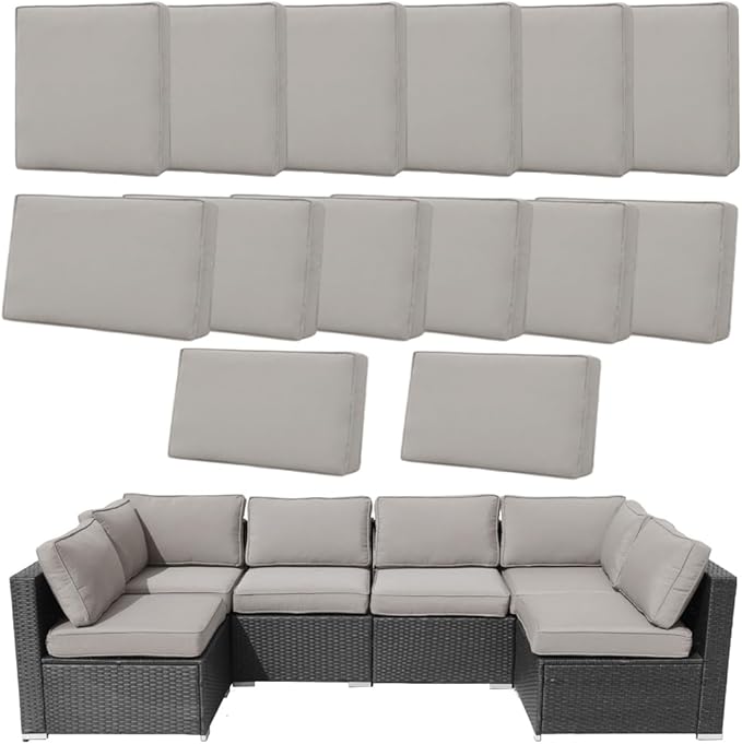 14Pcs Outdoor Cushion Covers Replacement Washable w/Zipper by Frxeyaliz