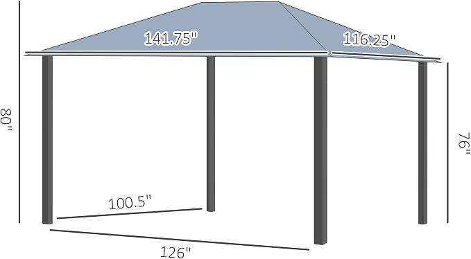 Outsunny 10' x 12' Hardtop Gazebo Canopy - Image 7