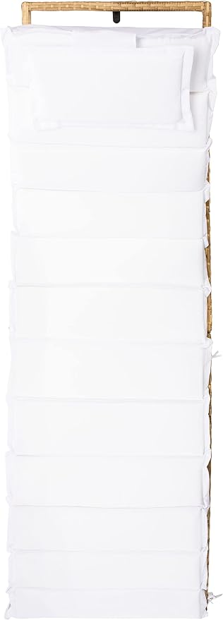 SAFAVIEH Outdoor Collection Colley Natural Wicker/White Cushion Adjustable - Image 11
