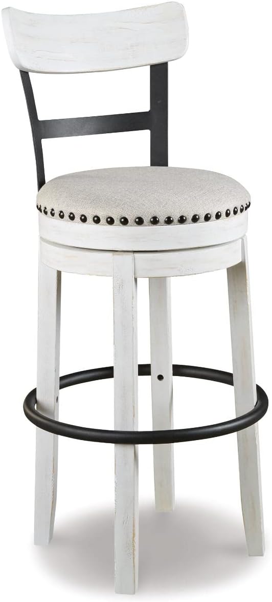 Signature Design by Ashley Valebeck Tall Upholstered Swivel Barstool, Cushioned by SignatureDesignbyAshley