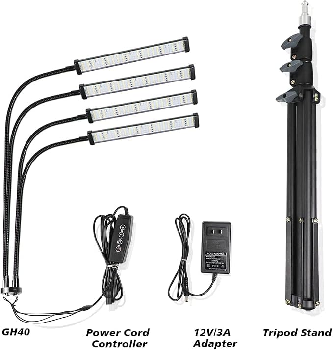 GHodec Grow Light with Stand, 200W 6000K Full Spectrum Gooseneck Floor Plant - Image 7