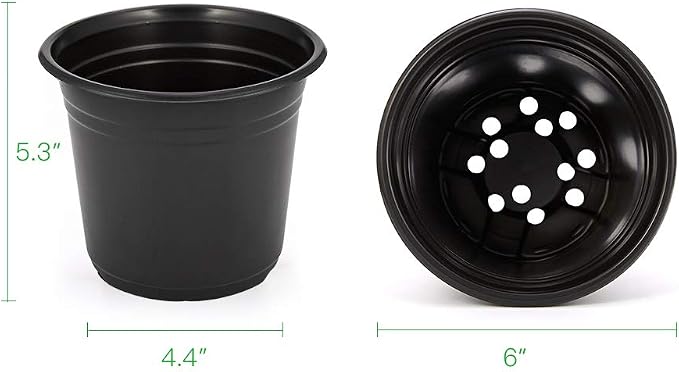 JERIA 100-Pack 0.5 Gallon Plant Nursery Pots, Plastic Pots - Image 2