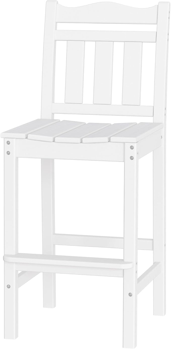 nalone Outdoor Bar Stool, HDPE Tall Adirondack Chair Bar Chair, Weather by NALONE