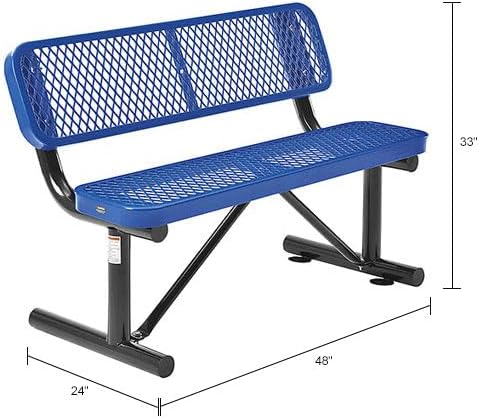 Global Industrial 4'L Heavy Duty Expanded Metal Mesh Bench - Image 2