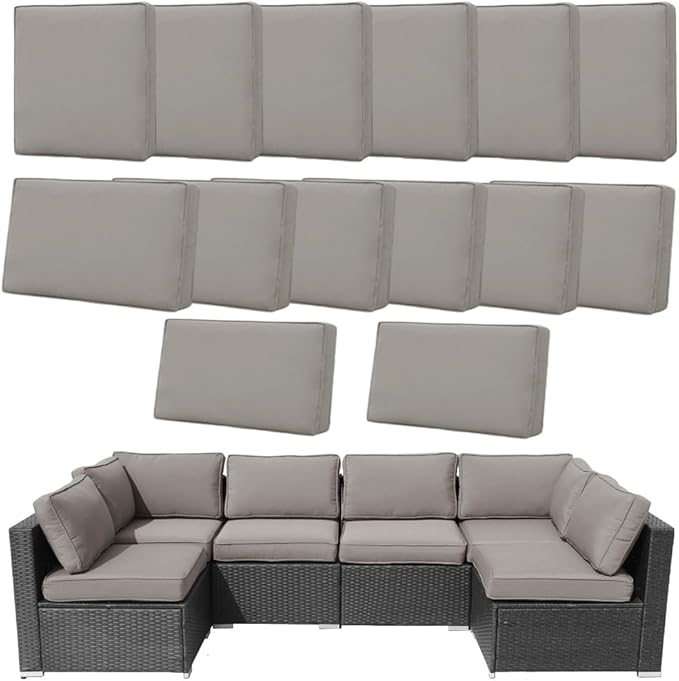 14Pcs Outdoor Cushion Covers Replacement Washable w/Zipper by Frxeyaliz