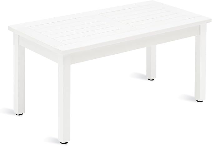 LUE BONA Outdoor Coffee Table Rectangle, HDPS Patio Coffee Tables by LUEBONA