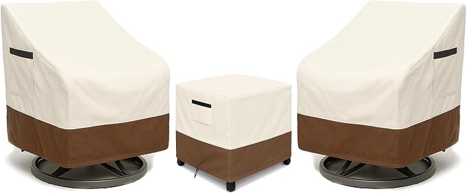 Patio Furniture Covers Set for 3-Piece Bistro Sets, Heavy-Duty 600D Waterproof by Unknown