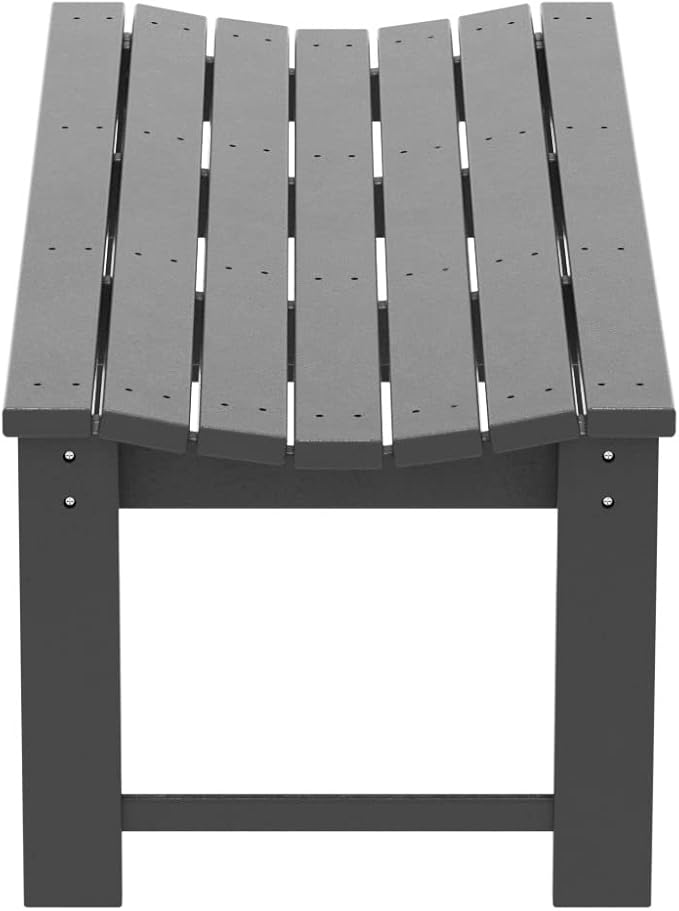 WO Home Furniture Outdoor 46" Backless HDPE Adirondack Bench, Poly Lumber Seat - Image 8