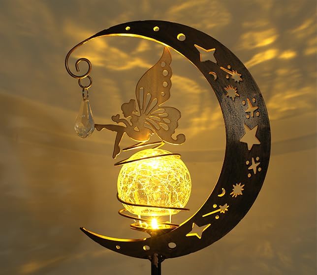 Moon Solar Lights Outdoor Waterproof Metal Fairy Moon Solar Lanterns - Image 7