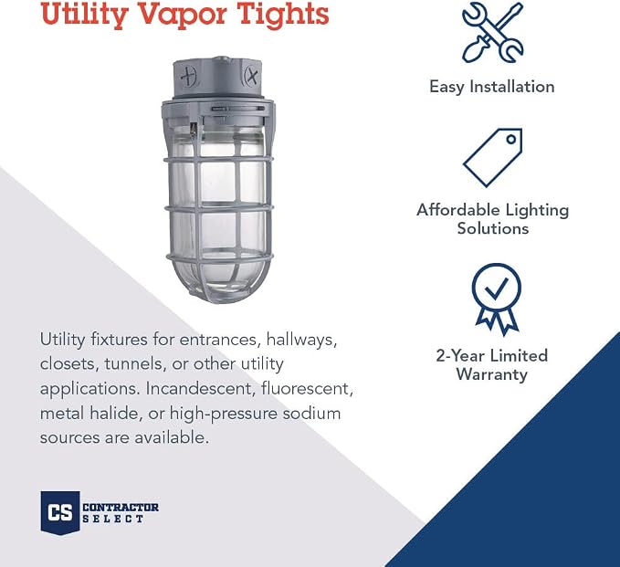 Lithonia Lighting Jelly Jar Light Fixture, Incandescent Utility Vapor Tight - Image 2