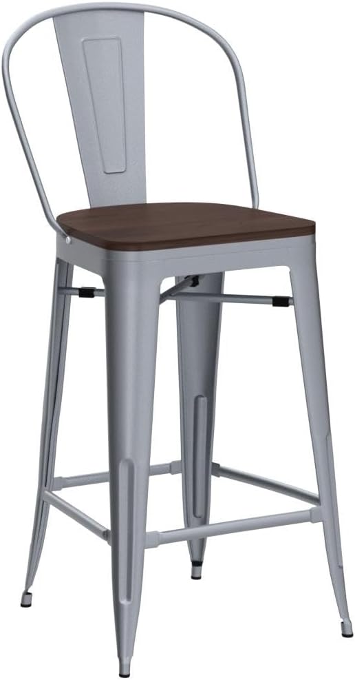 Aklaus Metal Bar Stools Set of 4, 30 inch Barstools Bar Height Bar Stool - Image 4