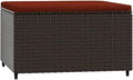 vidaXL Patio Footrest with Cushion Brown and Cinnamon Red by vidaXL