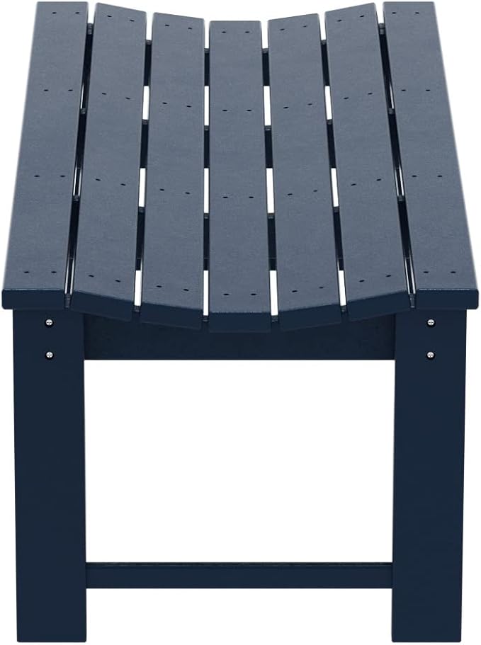 WO Home Furniture Outdoor 46" Backless HDPE Adirondack Bench, Poly Lumber Seat - Image 7