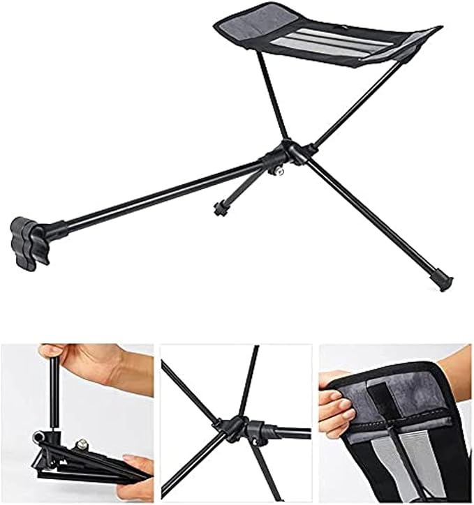 Universal Camping Chair Foot Rest Ottoman Folding Attachable Leg Rest Recliner - Image 4