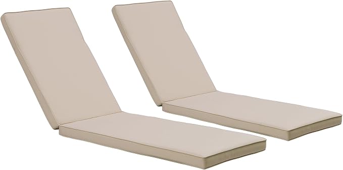 2-Pack Chaise Lounge Chair Cushions, Waterproof/Fade Resistant, Outdoor Indoor by BetterQualityBetterLife