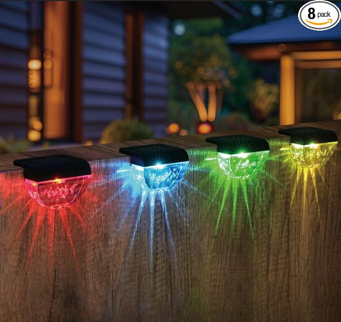 8 Pack Solar Deck Lights Outdoor, Solar Step Lights Waterproof by Melunar