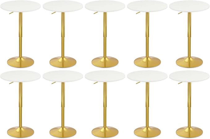 CLATINA Round Bar Pub Tables Set of 10, 360° Swivel High Top Cocktail Table by CLATINA