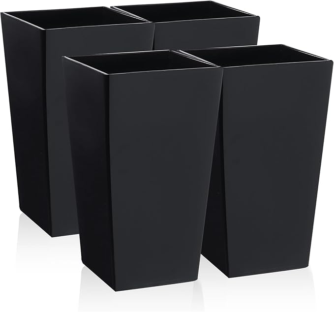 Hushee Set of 4 Tall Outdoor Planters 21 Inch Tall Tapered Square Planter by Hushee