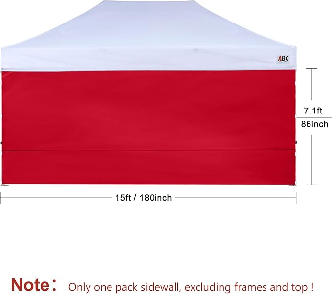 ABCCANOPY Instant Canopy SunWall 10x15 FT, 1 Pack Sidewall Only, No Frame or Top - Image 2