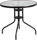 Flash Furniture Bellamy 31.5" Round Indoor/Outdoor Tempered Glass Metal Frame by FlashFurniture