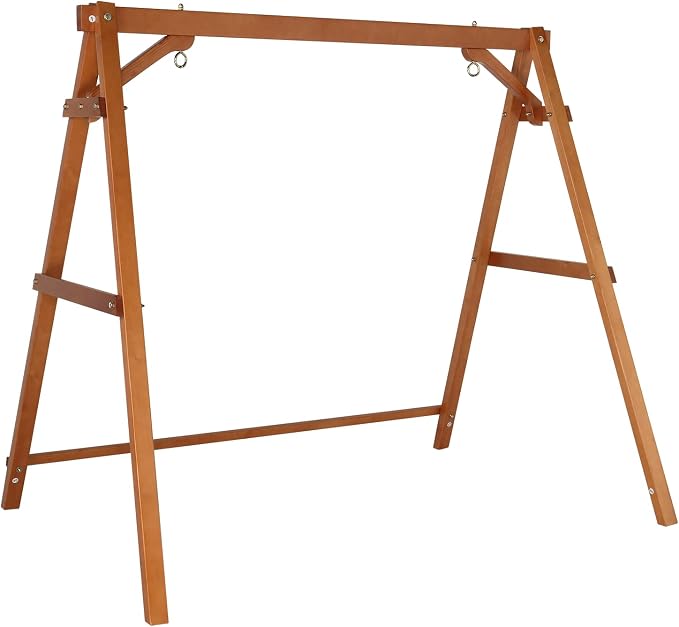 VINGLI 4FT Porch Swing Frame, 660 LBS Capacity Wooden A-Frame Swing Stand by VINGLI