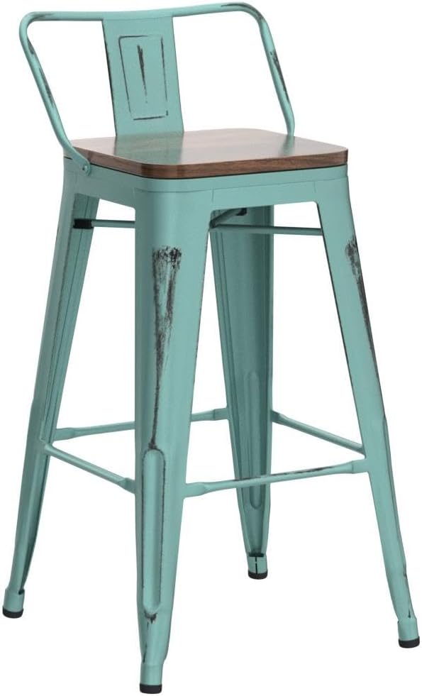 Andeworld Bar Stools Set of 4 Counter Height Stools Industrial Metal Barstools - Image 5