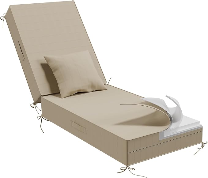 Outdoor Water-Resistant Olefin Chaise Lounge Cushions by Aofeite