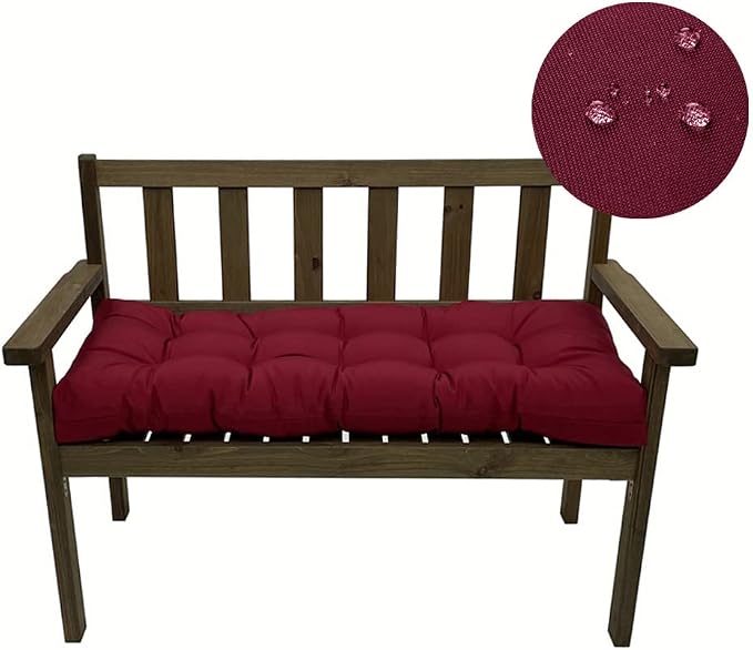 SEAHOME Waterproof Indoor/Outdoor Garden Bench Seat Cushions, Tufted Loveseat - Image 3