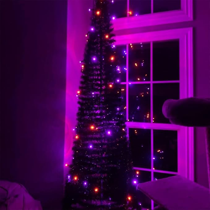 TW SHINE Purple and Orange Halloween Lights, 20FT 100 Count Incandescent Mini - Image 8