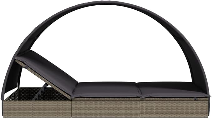 vidaXL 2-Person Sunbed with Roof - Image 9