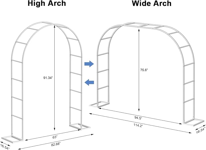 HEOMU Garden Arch Trellis, Metal Garden Arbor - Image 3