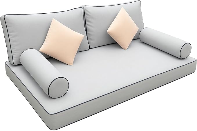 Outdoor Twin Daybed Cushion Set, 7-Piece Patio Swing Bed Mattress by Unknown