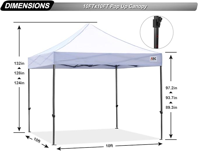 ABCCANOPY Patio Pop Up Canopy Tent 10x10 Commercial-Series - Image 4