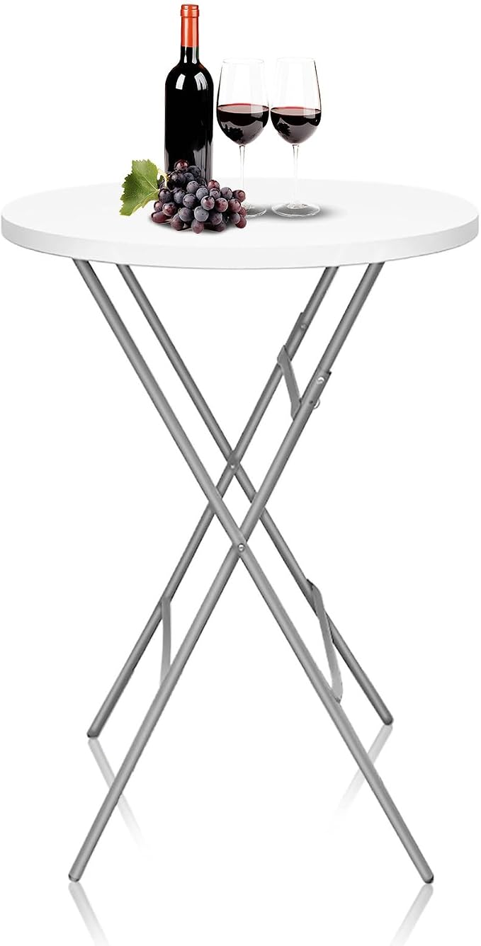 GUAGUA 32" Round Plastic Folding High Top Table by GUAGUA