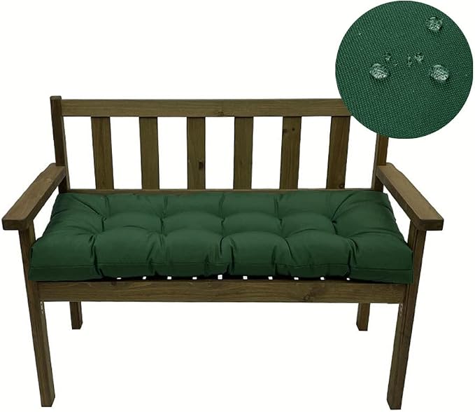 SEAHOME Waterproof Indoor/Outdoor Garden Bench Seat Cushions, Tufted Loveseat - Image 3
