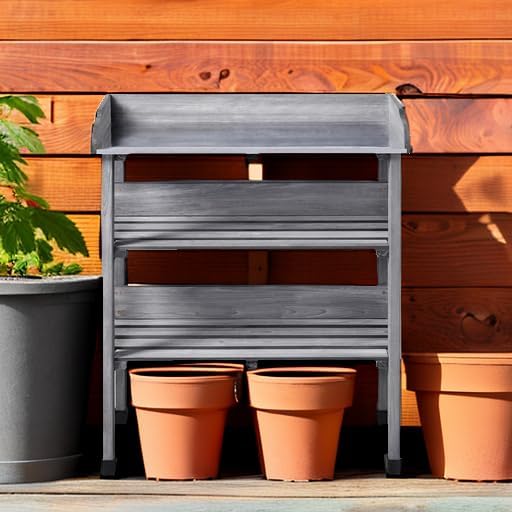 Yaheetech Garden Potting Table Horticulture Potting Bench w/Storage Shelf - Image 5