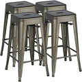 Yaheetech 30'' Metal Bar Stools 4PCS Bar Height Barstools Stackable Bar Chairs by Yaheetech
