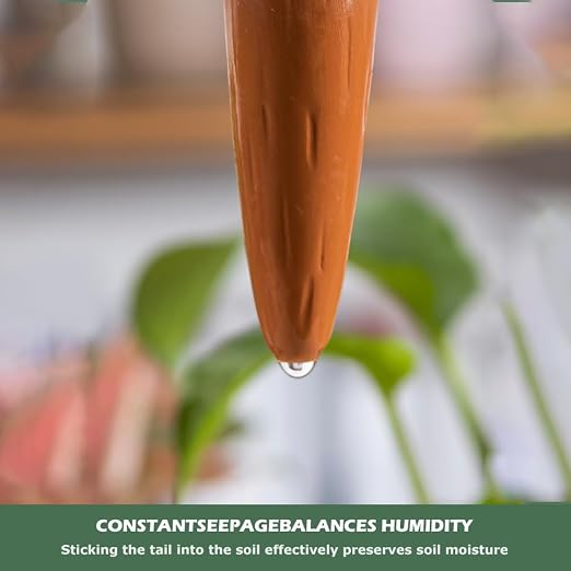 4 Pack Terracotta Watering Spikes, Vacation Self-Watering Planters Devices - Image 4