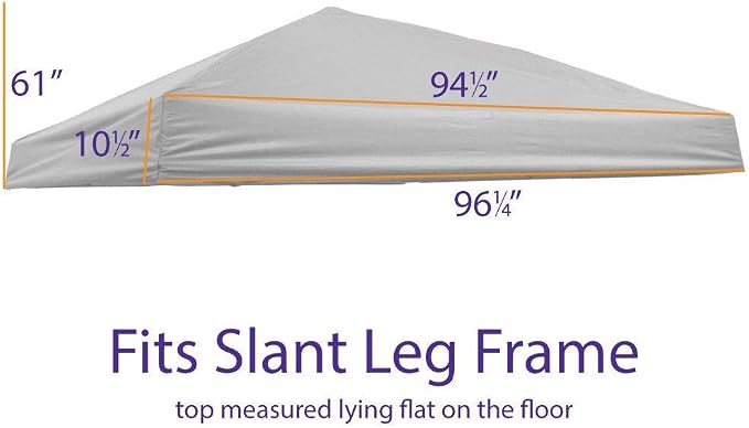 IMPACT CANOPY 021400001 Replacement Canopy Top, 94. 5" X 94. 5", Light Grey - Image 4