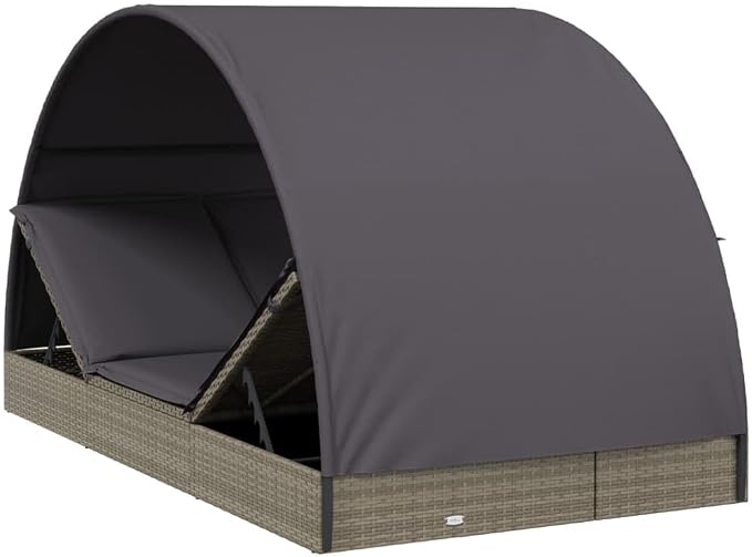 vidaXL 2-Person Sunbed with Roof - Image 5