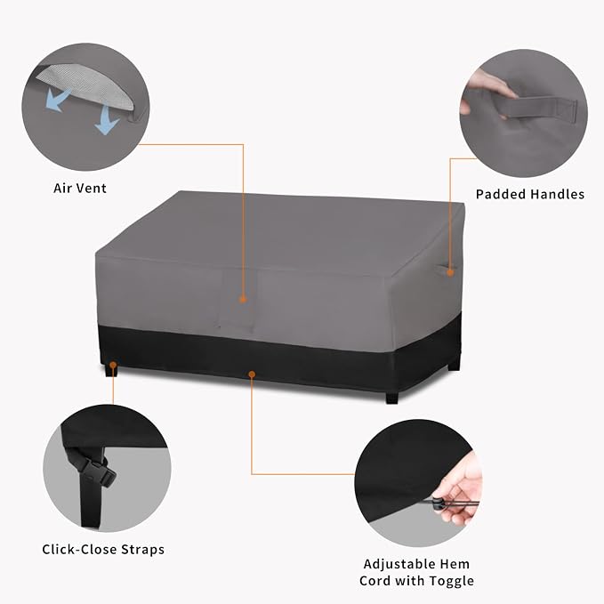 Easy-Going Waterproof Outdoor Couch Cover, Heavy Duty Deep 3-Seater Patio Sofa - Image 4