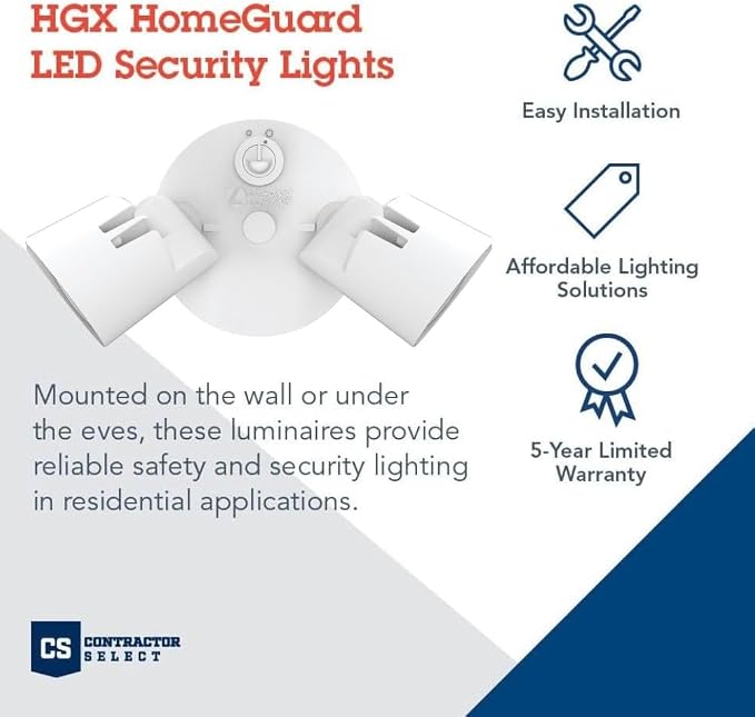 Lithonia Lighting HomeGuard 2-Light LED Outdoor Flood Lights, Outdoor LED Lights - Image 2