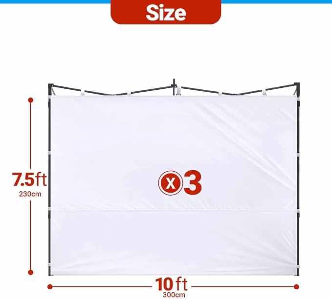 10x10 Canopy sidewalls, Pop Up Canopy Waterproof 99% UV Protection, Suits Pop - Image 5