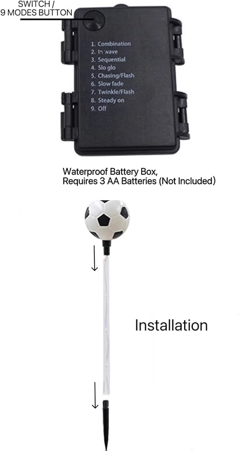 Battery Powered Garden Sports Ball Theme Party Stake Lights Soccer Football LED - Image 4