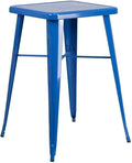 Pemberly Row Contemporary Metal Bar Table, 28 in Square, Galvanized Steel by PEMBERLYROW